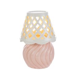 Bomboniera Matrimonio Lampada Intrecciata in Porcellana Rosa h 17 cm – Le Stelle