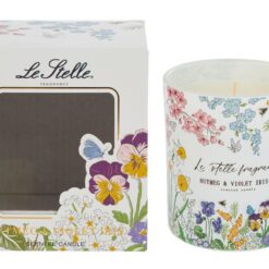 Bomboniera Comunione Matrimonio Candela Profumata Fleur 290 g in Vetro Decorato – Le Stelle