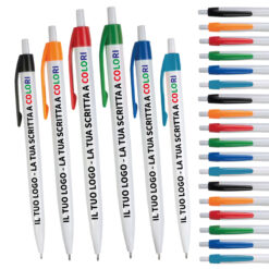 Penne Personalizzate a Scatto con Stampa a Colori HD - Fusto Bianco e Clip Colorata