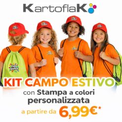 Kit Cappellino + T-Shirt + Sacca Personalizzata con Stampa a Colori
