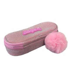 Astuccio Ovale Portapenne Swipe – Rosa Glitter