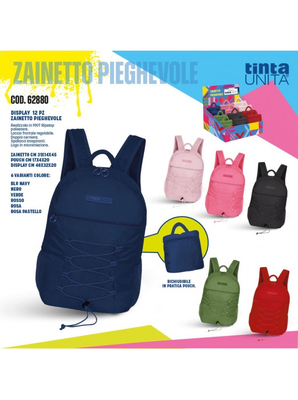 Zainetto-Pieghevole-TintaUnita-Zaino-Richiudibile-in-Pouch-31x45-cm