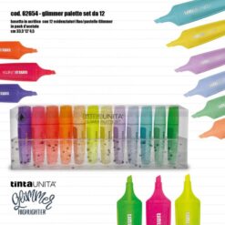 Palette Set 12 Evidenziatori Glimmer Tinta Unita