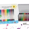 Set 18 Pennarelli Brush Bi Punta in Scatola di Metallo Tinta Unita