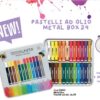 Set 24 Pastelli ad Olio in Scatola di Metallo Tinta Unita
