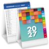 Calendario da Tavolo 2027 - Modello Slim Multicolor - 13 Fogli con Spirale Metallica