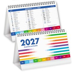 Calendario da Tavolo 2027 - Modello Smart Color Neutro - 13 Fogli con Spirale Metallica