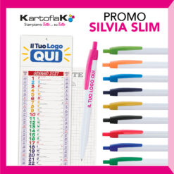 100 Calendari SLIM 2027 Personalizzati + 100 Penne Slim Color personalizzate